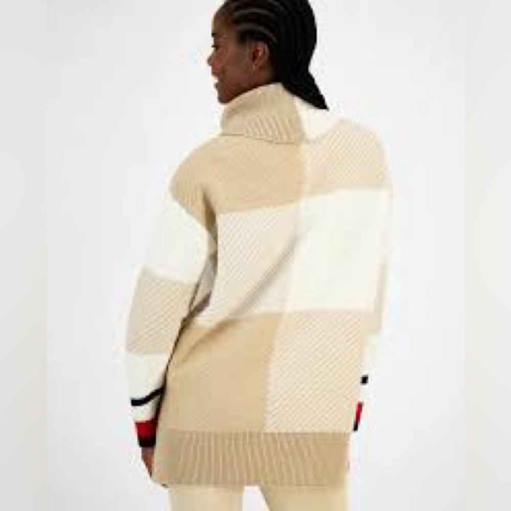 Tommy Hilfiger Colorblock Cowl Neck Sweater NWT Size L - Picture 2 of 10